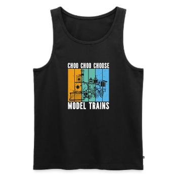 Vintage Modelleisenbahn - Männer Premium Bio Tank Top - Schwarz - Vorne - AI Model Male 178 light (178cm)