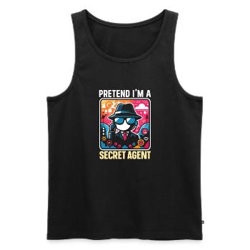 Secret Agent Detective Undercover Gift - Men's Premium Organic Tank Top - black - Front - AI Model Male 178 light (178cm)
