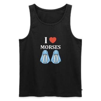 Animal humour Morse - Débardeur bio Premium Homme - noir - Devant - Michal (187cm)