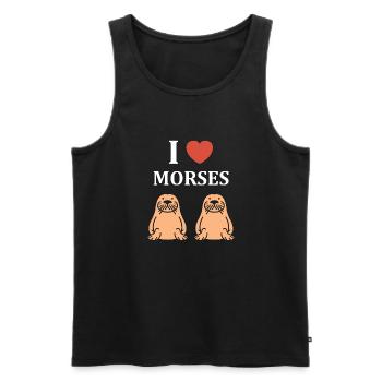 Animal humour Morse - Débardeur bio Premium Homme - noir - Devant - Michal (187cm)