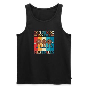 Cadeaux pour les amateurs de boulettes de viande - Débardeur bio Premium Homme - noir - Devant - Michal (187cm)