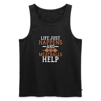 Meatball Lovers Gifts - Männer Premium Bio Tank Top - Schwarz - Vorne - Michal (187cm)