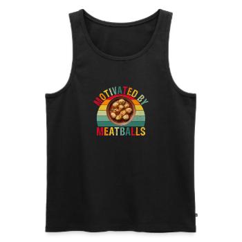 Cadeaux pour les amateurs de boulettes de viande - Débardeur bio Premium Homme - noir - Devant - Michal (187cm)