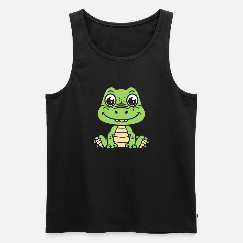 Krokodil - Männer Premium Bio Tank Top - Schwarz