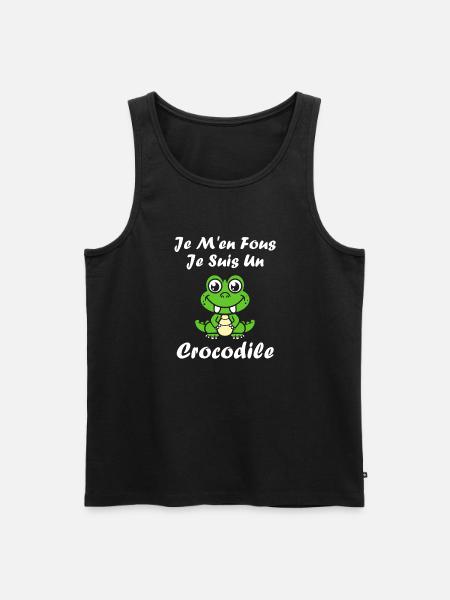 Humour Crocodile - Débardeur bio Premium Homme - noir