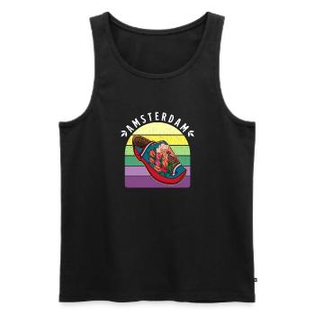 Holländisches Verstopfen Klompen Holzschuhe - Männer Premium Bio Tank Top - Schwarz - Vorne - Michal (187cm)