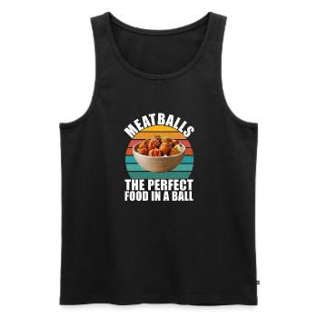 Meatball Lovers Gifts - Männer Premium Bio Tank Top - Schwarz - Vorne - Michal (187cm)
