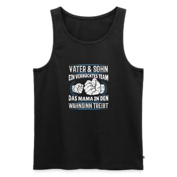 Father & Son Strong & Hilarious Together - Men's Premium Organic Tank Top - black - Front - Michal (187cm)