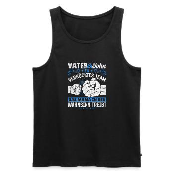Father & Son Strong & Hilarious Together - Men's Premium Organic Tank Top - black - Front - Michal (187cm)
