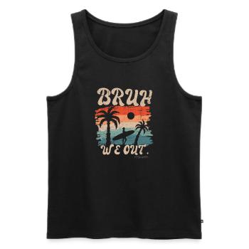 Süßes Ende des Schuljahres Bruh Wir Outbruh Wir sind raus - Männer Premium Bio Tank Top - Schwarz - Vorne - AI Model Male 178 light (178cm)