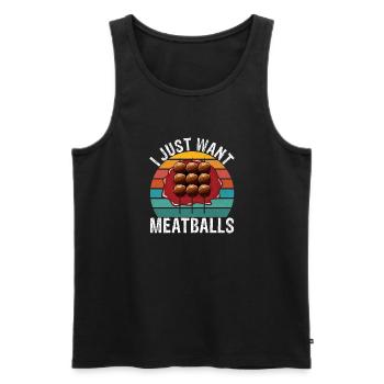 Cadeaux pour les amateurs de boulettes de viande - Débardeur bio Premium Homme - noir - Devant - Michal (187cm)
