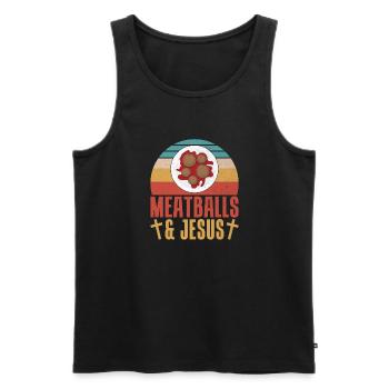 Cadeaux pour les amateurs de boulettes de viande - Débardeur bio Premium Homme - noir - Devant - Michal (187cm)