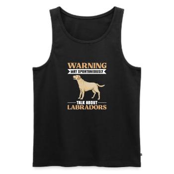 Labrador Retriever jaune - Débardeur bio Premium Homme - noir - Devant - Michal (187cm)