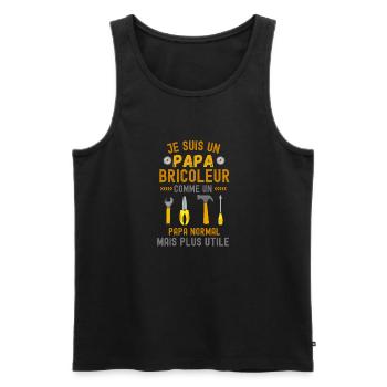 Je suis un papa bricoleur très utile - Débardeur bio Premium Homme - noir - Devant - Michal (187cm)