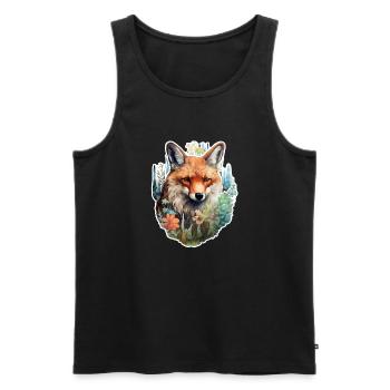 Fuchskopf - Männer Premium Bio Tank Top - Schwarz - Vorne - AI Model Male 178 light (178cm)