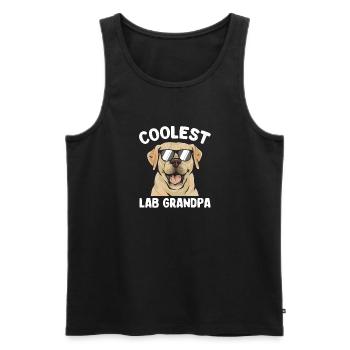 Labrador Retriever jaune - Débardeur bio Premium Homme - noir - Devant - Michal (187cm)