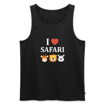 i love safari - Débardeur bio Premium Homme - noir - Devant - Michal (187cm)