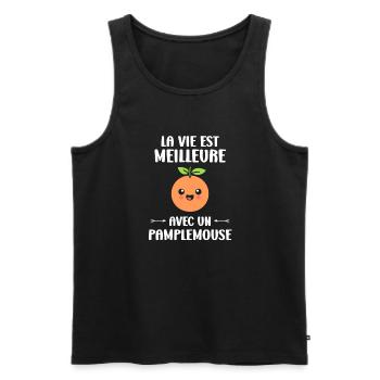Humour Pamplemousse - Débardeur bio Premium Homme - noir - Devant - Michal (187cm)