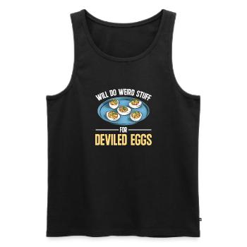 Stuffed Eggs Deviled Eggs - Men's Premium Organic Tank Top - black - Front - AI Model Male 178 light (178cm)