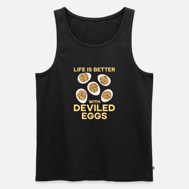 Gefüllte Eier Deviled Eggs - Männer Premium Bio Tank Top - Schwarz