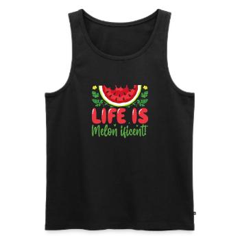 Melon Gift - Männer Premium Bio Tank Top - Schwarz - Vorne - Michal (187cm)