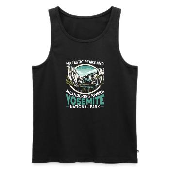 Yosemite National Park Outdoor Tours USA America - Men's Premium Organic Tank Top - black - Front - AI Model Male 178 light (178cm)