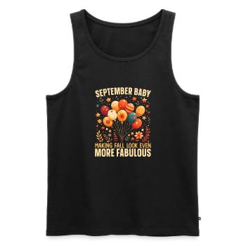 Happy Birthday, Celebrating Bday Party, - Men's Premium Organic Tank Top - black - Front - Michal (187cm)