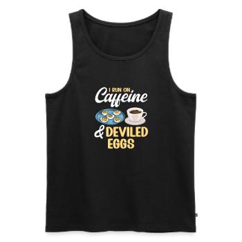 Stuffed Eggs Deviled Eggs - Men's Premium Organic Tank Top - black - Front - AI Model Male 178 light (178cm)