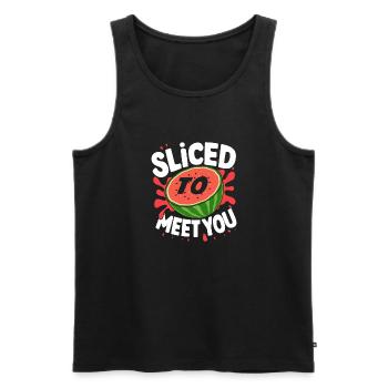 Melon Gift - Männer Premium Bio Tank Top - Schwarz - Vorne - Michal (187cm)