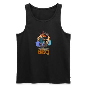 BBQ Grillen Smoker Fleisch Koch Vater Sommer - Männer Premium Bio Tank Top - Schwarz - Vorne - AI Model Male 178 light (178cm)