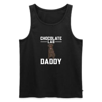 Chien Labrador Retriever brun chocolat - Débardeur bio Premium Homme - noir - Devant - Michal (187cm)