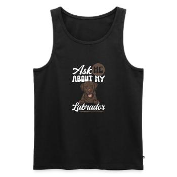 Schoko Brauner Labrador Retriever Hund - Männer Premium Bio Tank Top - Schwarz - Vorne - Michal (187cm)