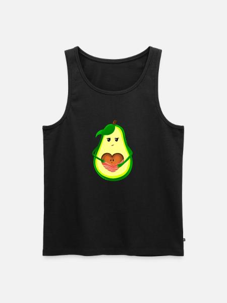 Avocado Mutter mit Kind - Männer Premium Bio Tank Top - Schwarz