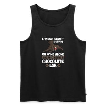 Schoko Brauner Labrador Retriever Hund - Männer Premium Bio Tank Top - Schwarz - Vorne - Michal (187cm)