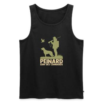 Chasse Humour Chasseur Peinard Loin Des Connards - Débardeur bio Premium Homme - noir - Devant - Michal (187cm)