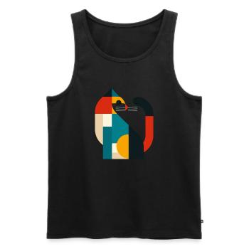 bauhaus katze - Männer Premium Bio Tank Top - Schwarz - Vorne - AI Model Male 178 light (178cm)
