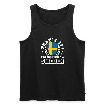 Schweden Landesfarben Sverige Flagge Urlaub - Männer Premium Bio Tank Top - Schwarz - Vorne - Michal (187cm)