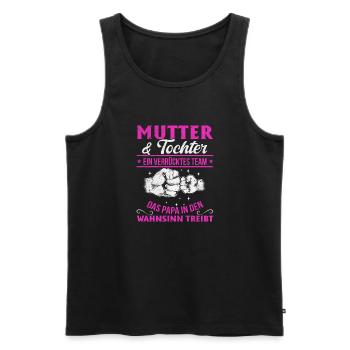 Mutter & Tochter Zusammen unschlagbar - Männer Premium Bio Tank Top - Schwarz - Vorne - AI Model Male 178 light (178cm)