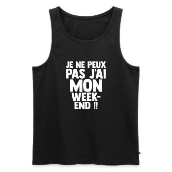 Je Peux Pas J'ai Mon Week-end J'peux Pas - Débardeur bio Premium Homme - noir - Devant - Michal (187cm)