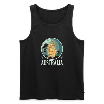 Australien Souvenir Känguru Flagge Boxen Erbe - Männer Premium Bio Tank Top - Schwarz - Vorne - Michal (187cm)