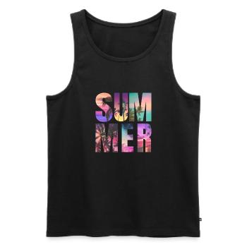 Sommer-Vibes - Männer Premium Bio Tank Top - Schwarz - Vorne - Michal (187cm)