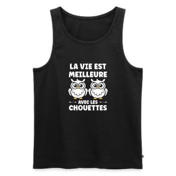 Netter Humor - Männer Premium Bio Tank Top - Schwarz - Vorne - Michal (187cm)