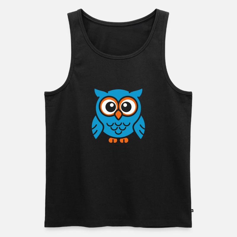 Eule - Männer Premium Bio Tank Top - Schwarz