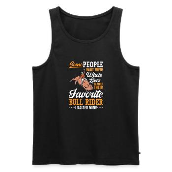 Bullenreiter Rodeo Western Cowboy Bull Riding - Männer Premium Bio Tank Top - Schwarz - Vorne - Michal (187cm)