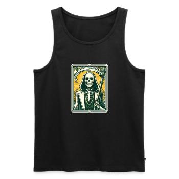 Tarot Card Death XIII, Tarot Card Grim Reaper - Men's Premium Organic Tank Top - black - Front - AI Model Male 178 light (178cm)