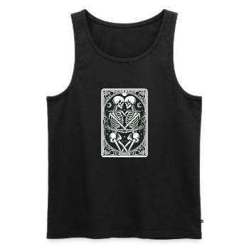 Tarot Card The Lovers VI, Tarot Card Skeletons - Men's Premium Organic Tank Top - black - Front - AI Model Male 178 light (178cm)