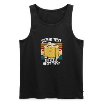 Bieraktivist ich klebe an der Theke – Partyspaß - Männer Premium Bio Tank Top - Schwarz - Vorne - AI Model Male 178 light (178cm)