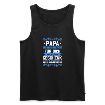 Papa, tu nous as déjà le cadeau parfait - Débardeur bio Premium Homme - noir - Devant - Michal (187cm)