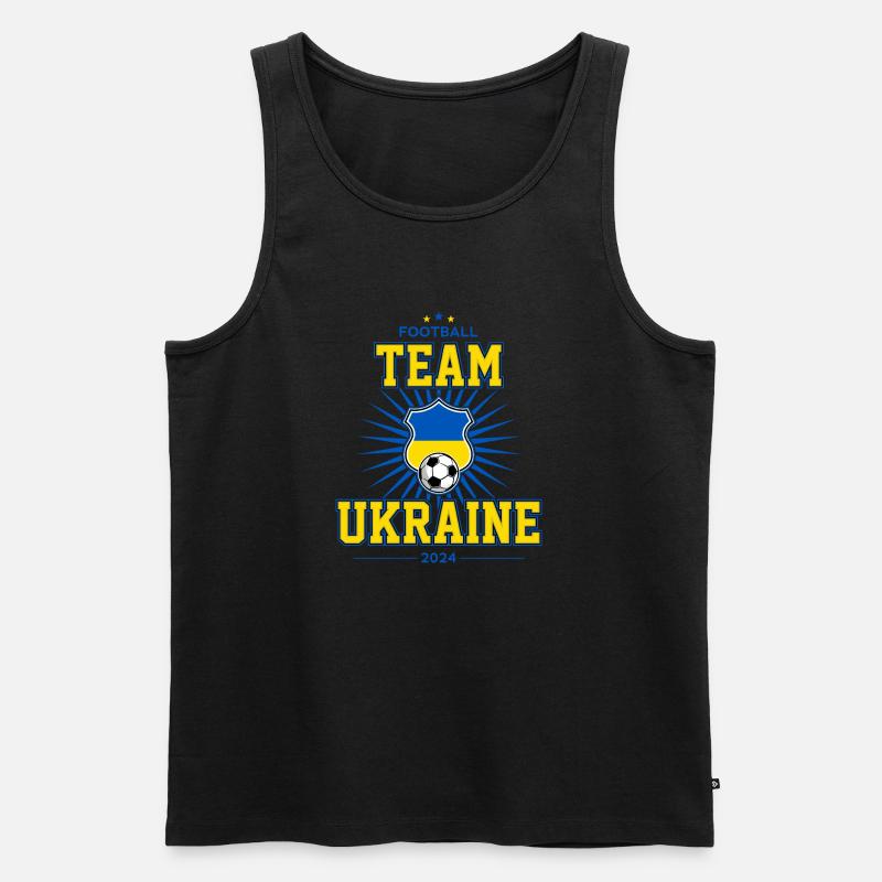 Team Ukraine - Männer Premium Bio Tank Top - Schwarz