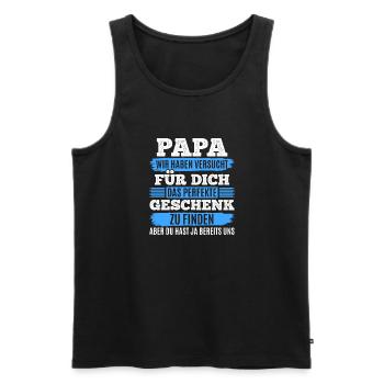 Papa, tu nous as déjà le cadeau parfait - Débardeur bio Premium Homme - noir - Devant - Michal (187cm)